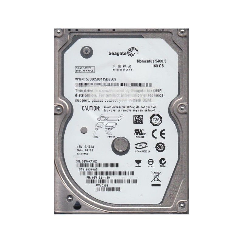 Seagate Momentus 5400 2.5-inch Internal Hard Drive - 160GB, SATA II, 5400RPM, 8MB Buffer