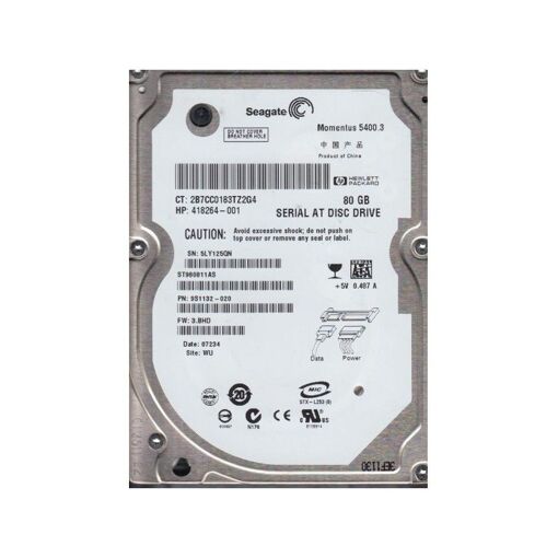 Seagate 80GB 2.5-inch SATA Hard Drive (ST980811AS, 5400RPM, 8MB Cache)