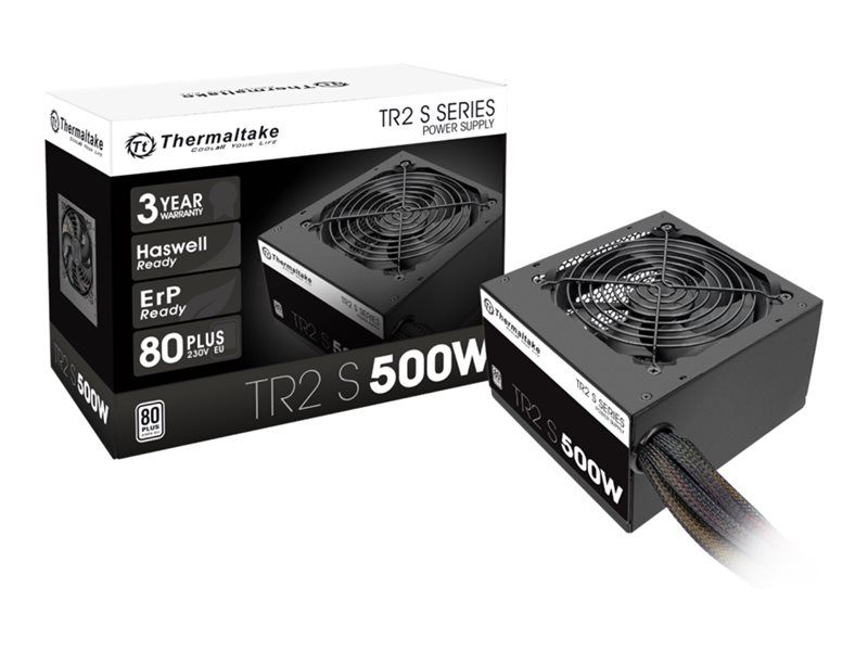 Thermaltake TR2 S 500W Power Supply - ATX12V 2.3/EPS12V - 80 PLUS Certified - 230V AC - 500W - Active PFC - Black