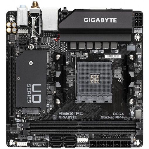 Placa base Gigabyte A520I AC con chipset AMD A520 y socket AM4