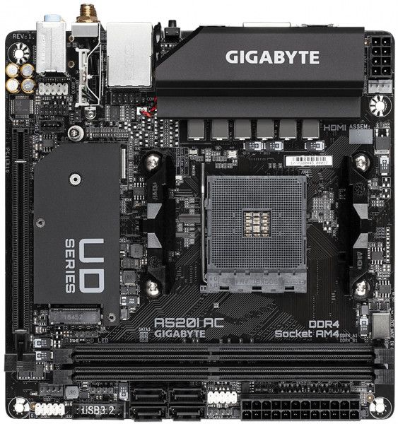Carte mère Gigabyte A520I AC avec socket AM4 et chipset AMD A520