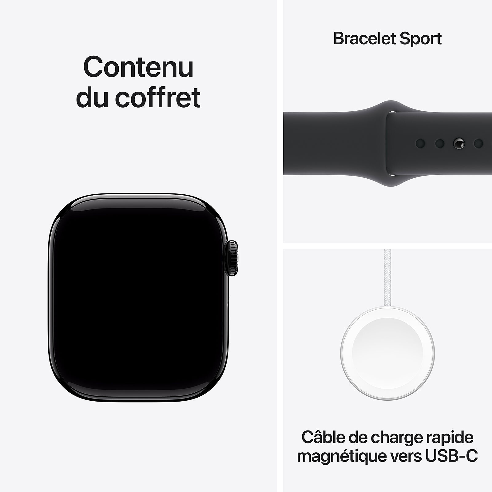 Apple Watch Series 10 GPS 42 mm Jet Black Aluminium Sport Band Black S/M