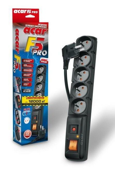 Acar Surge and Interference Filter F5 Pro, Black (500W), PC Power Supply