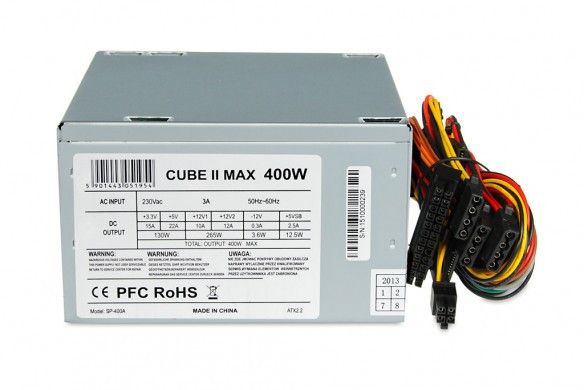 IBox Cube II 400W Power Supply with 12cm Fan, Silver