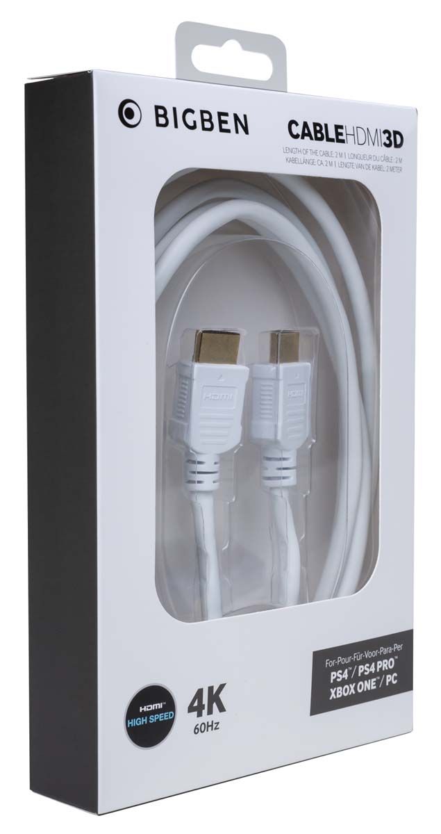 Nacon High-Quality HDMI Cable - 2m, 4K UHD (2160P), 3D Ready