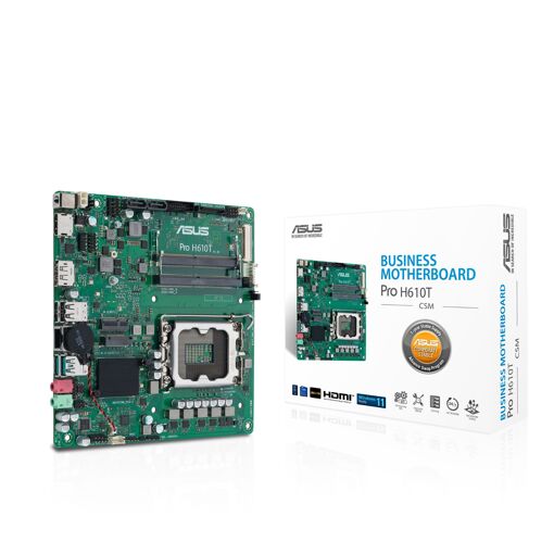 ASUS Pro H610T-CSM Placa Base Mini ITX - Sockets LGA1700 - Chipset H610 - 2x RAM DDR4 - USB 3.2 - LAN Gigabit - Gráficos Integrados - Audio HD de 8 Canales