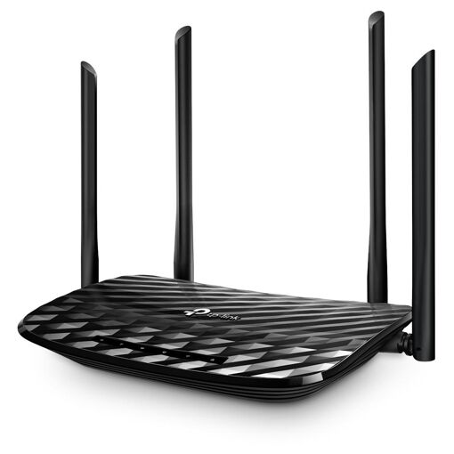 Enrutador inalámbrico TP-Link AC1200 de Gigabit Ethernet con doble banda (2.4GHz / 5GHz) Negro