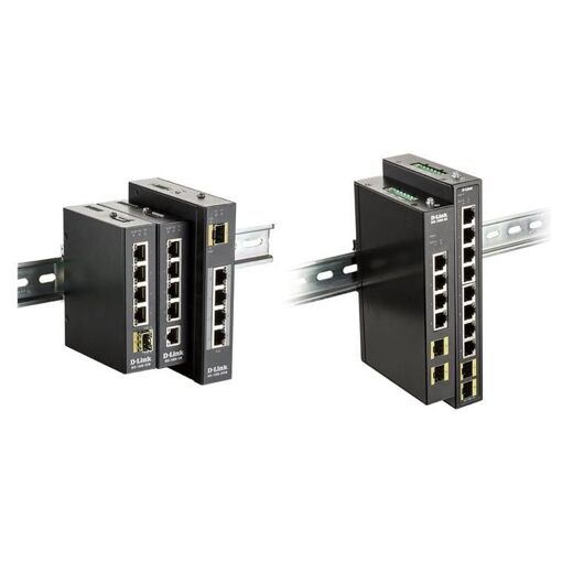 Commutateur D-Link DIS 100G-6S - Non géré - 4x10/100/1000 + 2x100/1000 SFP - Montage sur rail DIN, fixation murale