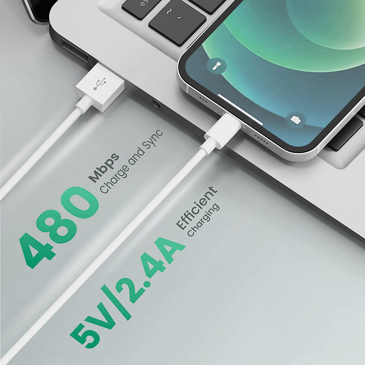 Magnet USB-A to Lightning Cable, 1.5m, 2.4A, Compatible with iPhone and iOS Devices