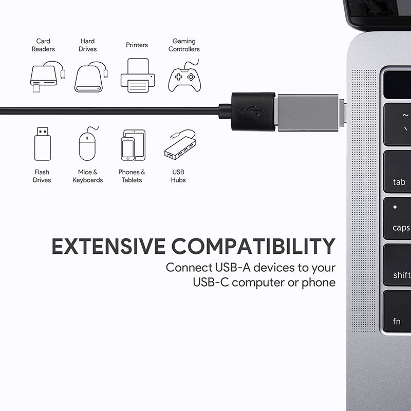 Adaptateur Magnet USB C vers USB 3.0, Gris Argenté (2x) - Compatible OTG avec MacBook, Smartphones et Périphériques Type-C