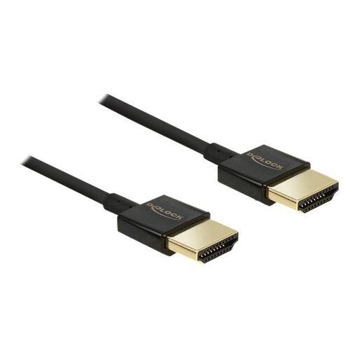 Cable HDMI Delock Slim Premium con Ethernet - 2 m, compatible 4K