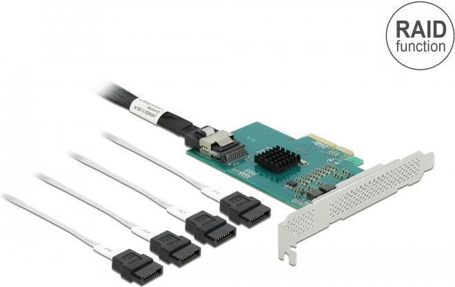 Delock PCI Express 4x SATA 6Gb/s RAID & HyperDuo Controller Card