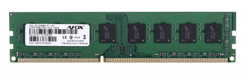 Afox 8GB DDR3 RAM 1600MHz (1x8GB, 1600MHz, DIMM)