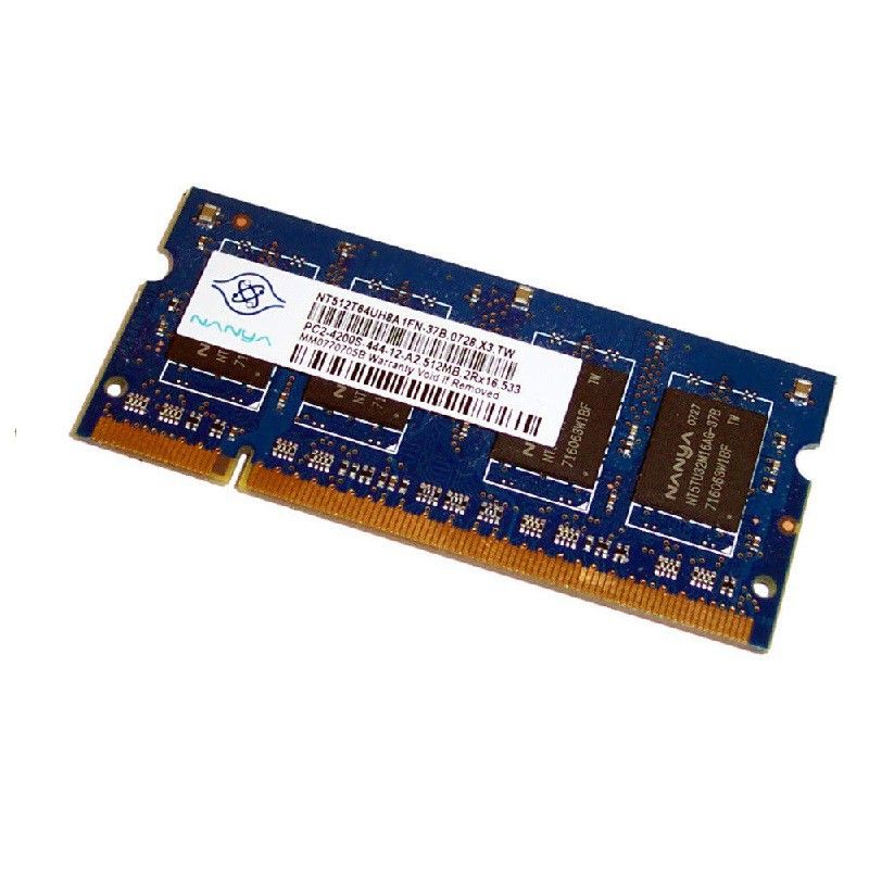 Nanya 512GB SO-DIMM DDR2 RAM (NT512T64UH8A0FN-37B, PC2-4200S, 533MHz CL4)