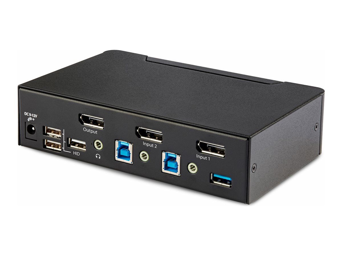 Conmutador KVM de 2 puertos DisplayPort de StarTech.com, 8K 60Hz, DP 1.4, 6 puertos USB