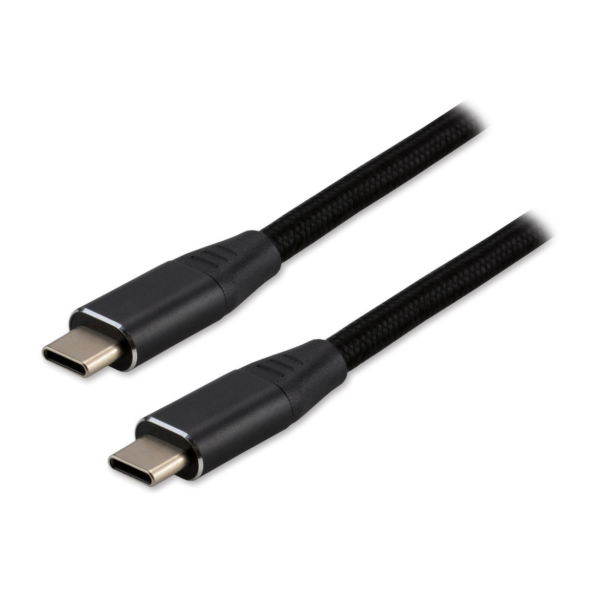 Cable USB-C MCL Samar - Negro Trenzado de Nailon - 5m (USB2.0, Potencia máxima: 5V 2A, Transferencia de datos: 480 Mbps)