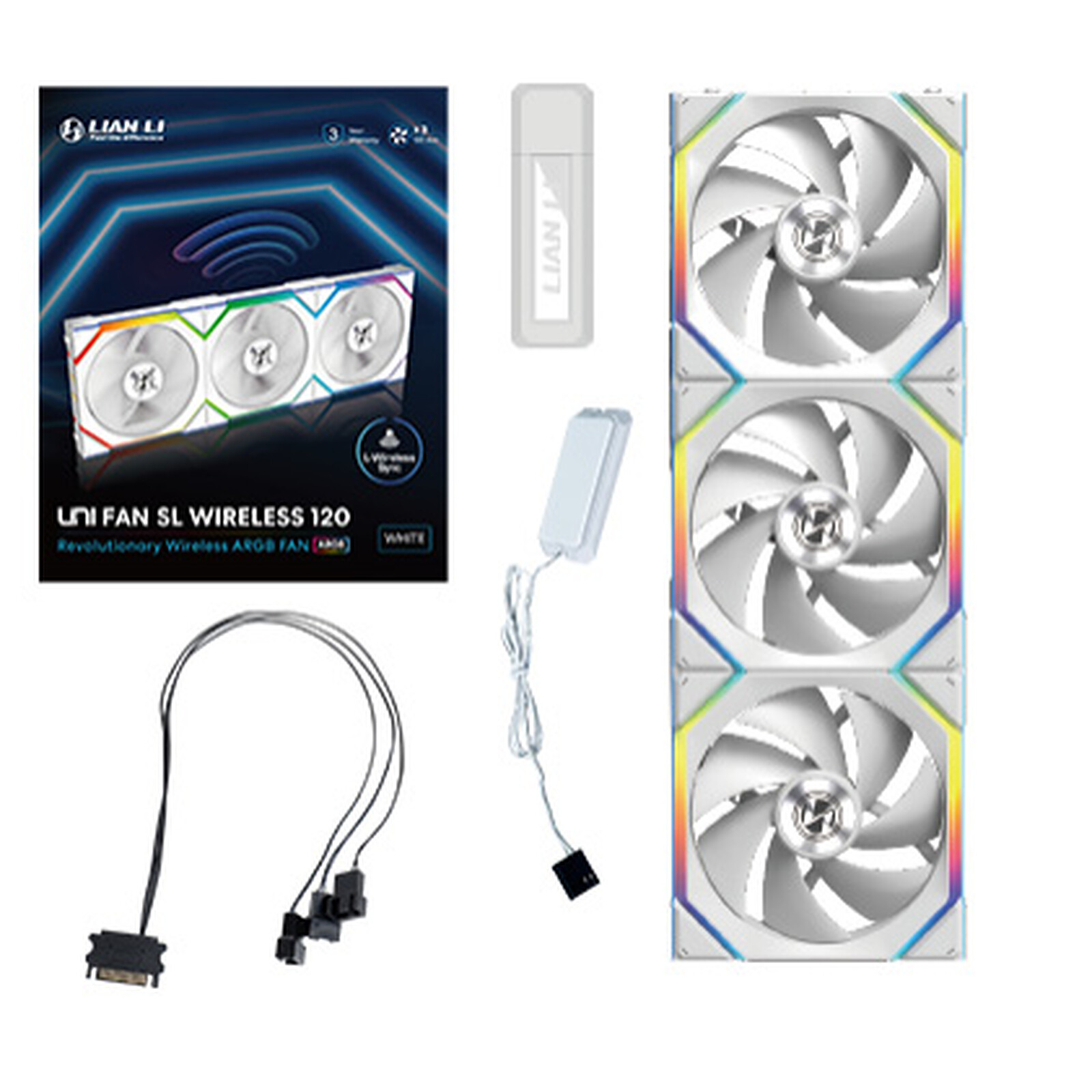 Lian Li Uni Fan SL Wireless 120 (white) - Pack of 3 