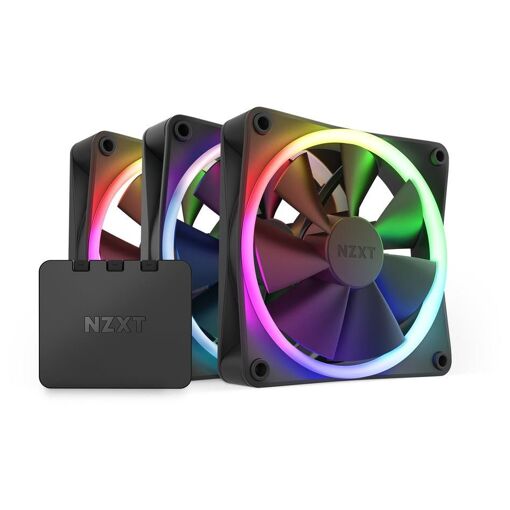 Kit de tres ventiladores NZXT F120 RGB - Ventiladores de caja de 12 cm negros