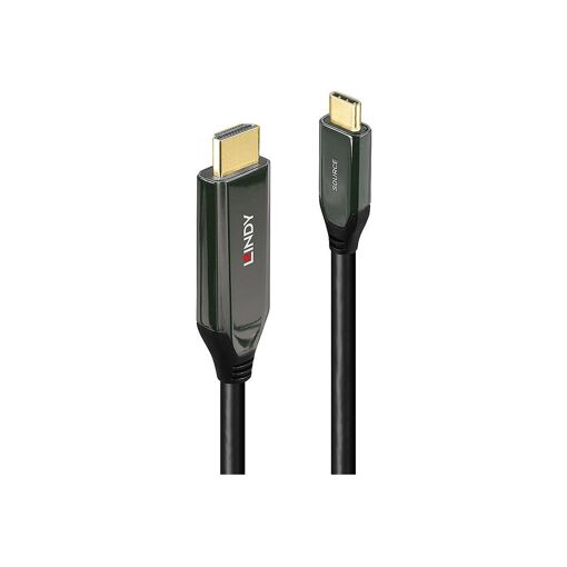 Adaptateur Lindy USB-C vers HDMI - 1 m, Blindé, Noir, 24 broches - 8K60Hz (7680 x 4320)
