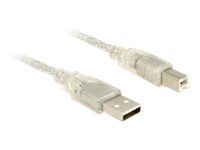 Delock USB 2.0 Cable 2m A to B Transparent