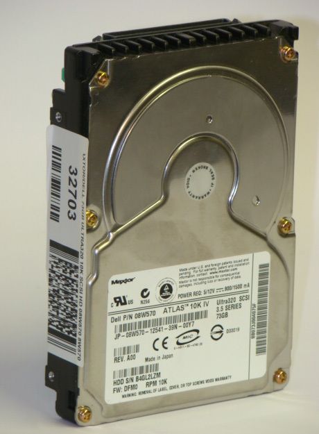 Dell 08W570 Internal Hard Drive - 73GB - 10K Ultra320 SCSI - 80-pin