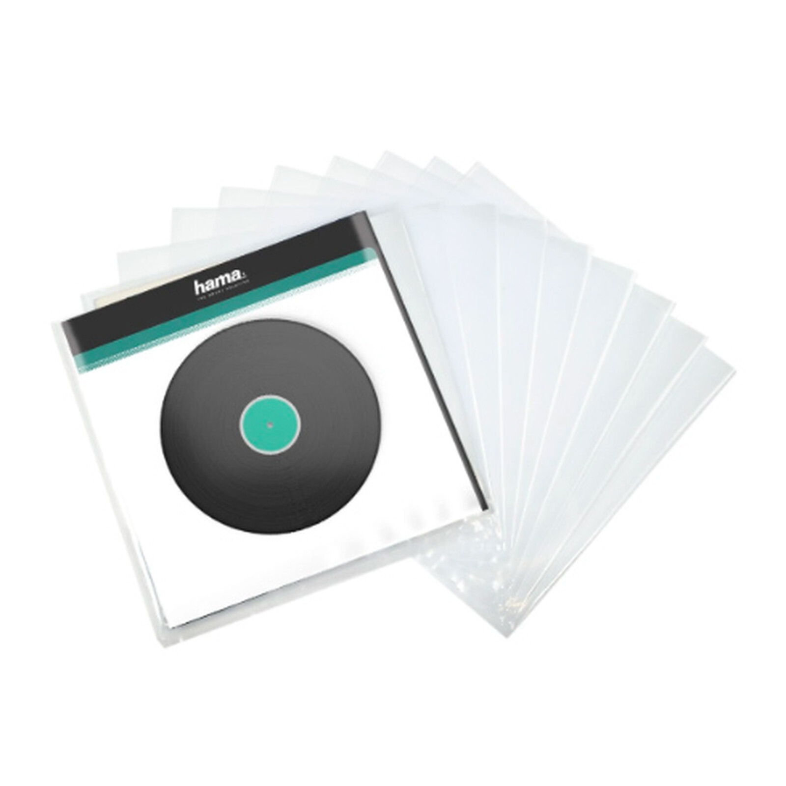 Hama Pack de 10 fundas transparentes para discos de 33 rpm