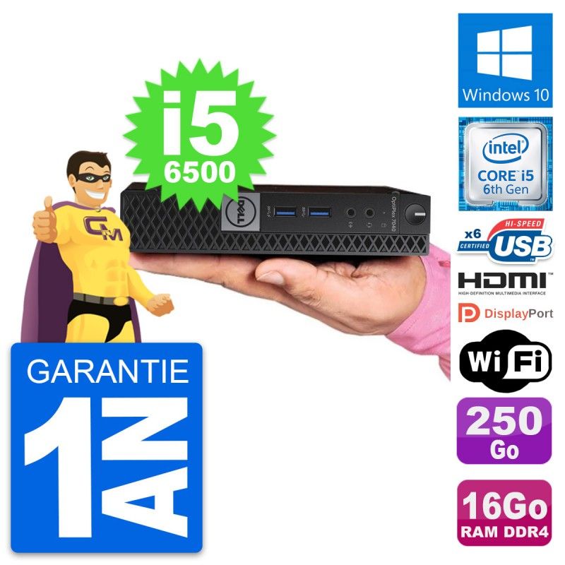 Dell Mini PC 7040 - Core i5, 16GB RAM, 250GB SSD, HDMI, WiFi