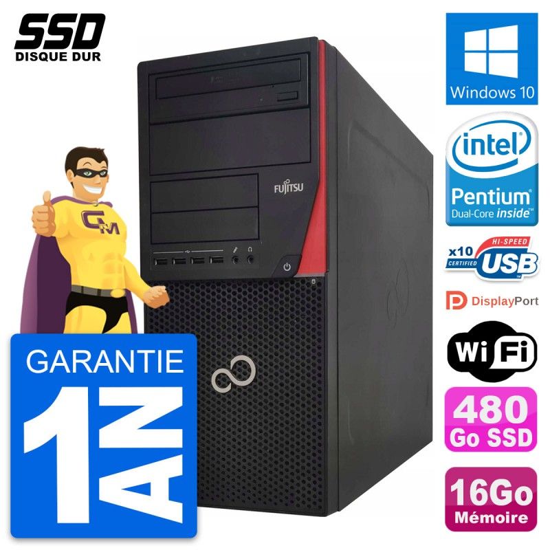 Fujitsu Esprimo P920 Desktop PC - Intel Core i3-3220, 16GB RAM, 480GB SSD, Windows 10, WiFi