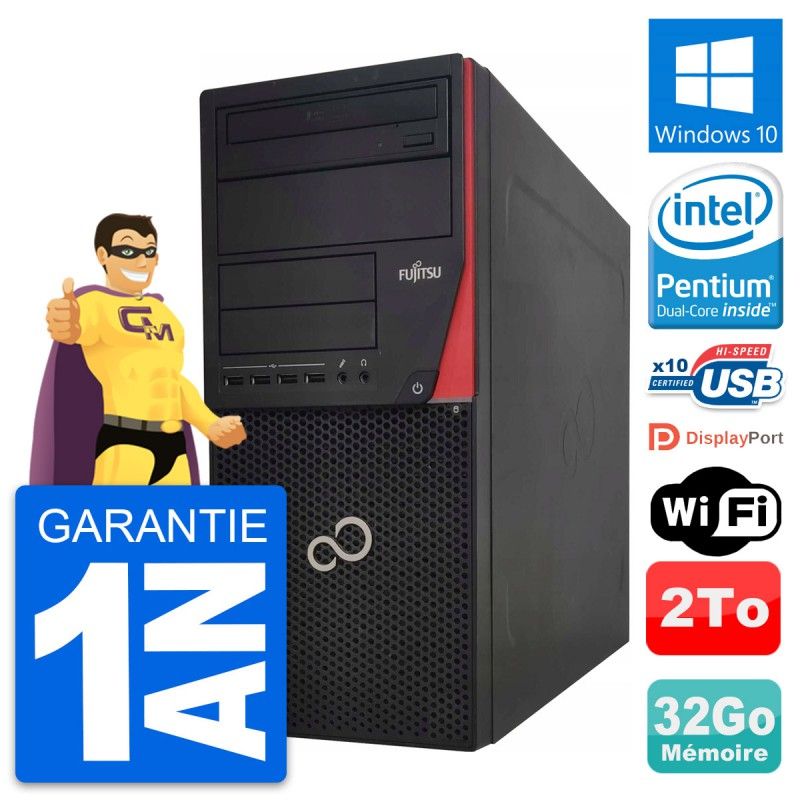 Fujitsu Esprimo P920 PC Tower - Intel G3220, 32GB RAM, 2TB HDD, Windows 10, WiFi