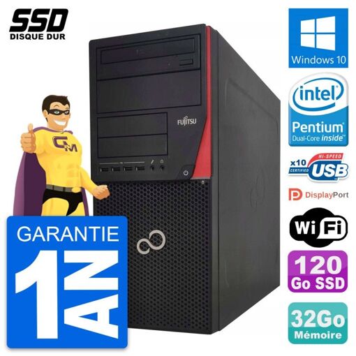 PC de escritorio Fujitsu Esprimo P920 - Procesador Intel G3220, 32GB de RAM, 120GB SSD, Windows 10