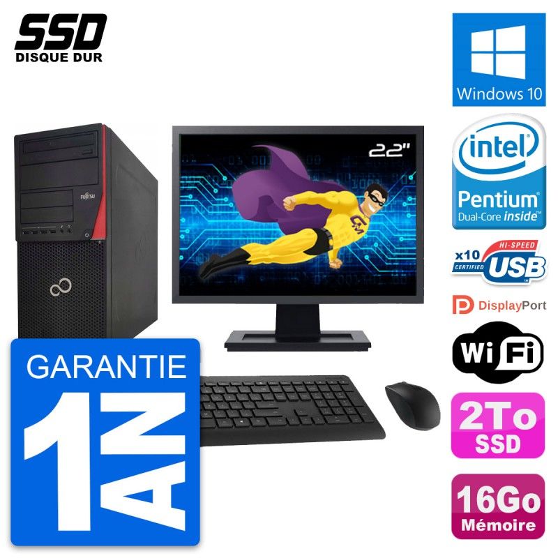 Fujitsu P920 22-Inch Desktop PC - Intel G3220, 16GB RAM, 2TB SSD, Windows 10, WiFi