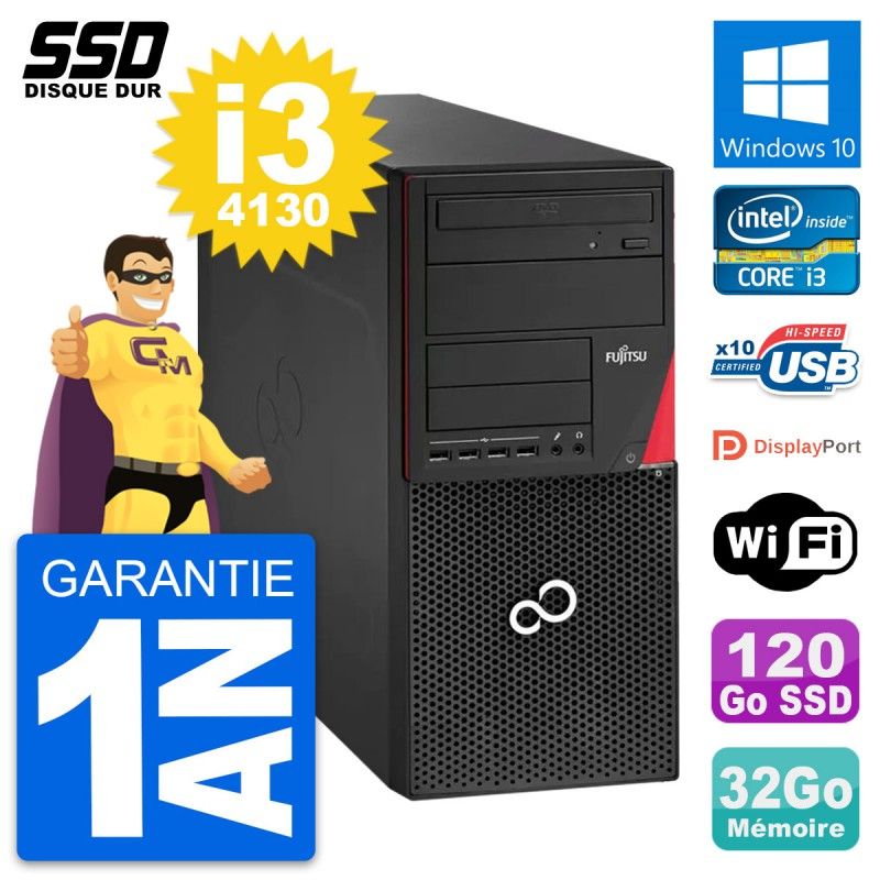 Fujitsu Esprimo P920 Desktop PC - Intel Core i3-4130, 32GB RAM, 120GB SSD, Windows 10