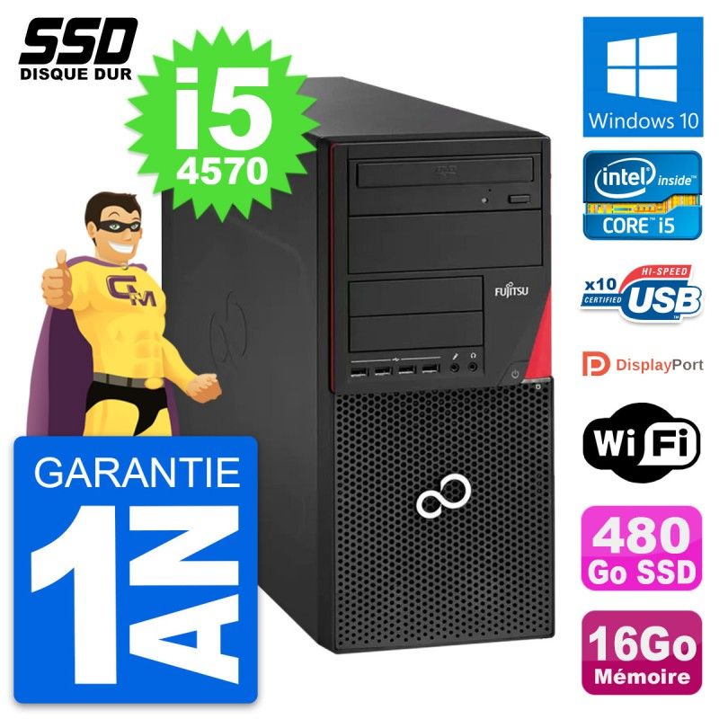 Fujitsu Esprimo P920 PC Tower - Intel i5-4570, 16GB RAM, 480GB SSD, Windows 10, WiFi