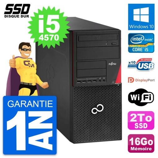 PC de sobremesa Fujitsu Esprimo P920 - Procesador Intel Core i5-4570, 16GB de RAM, 2TB SSD, Windows 10, Wi-Fi