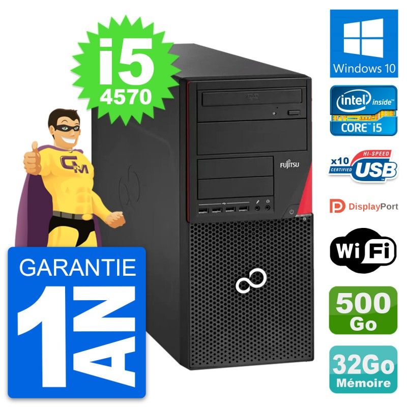 Fujitsu Esprimo P920 Desktop PC - Intel i5-4570, 32GB RAM, 500GB HDD, Windows 10, WiFi