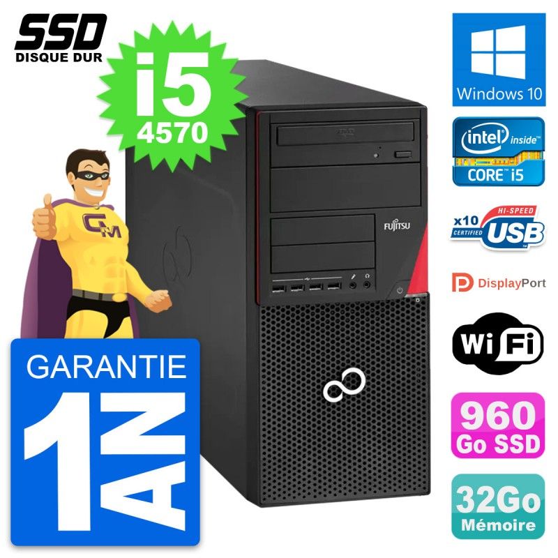 Fujitsu Esprimo P920 Desktop PC - Intel i5-4570, 32GB RAM, 960GB SSD, Windows 10, WiFi
