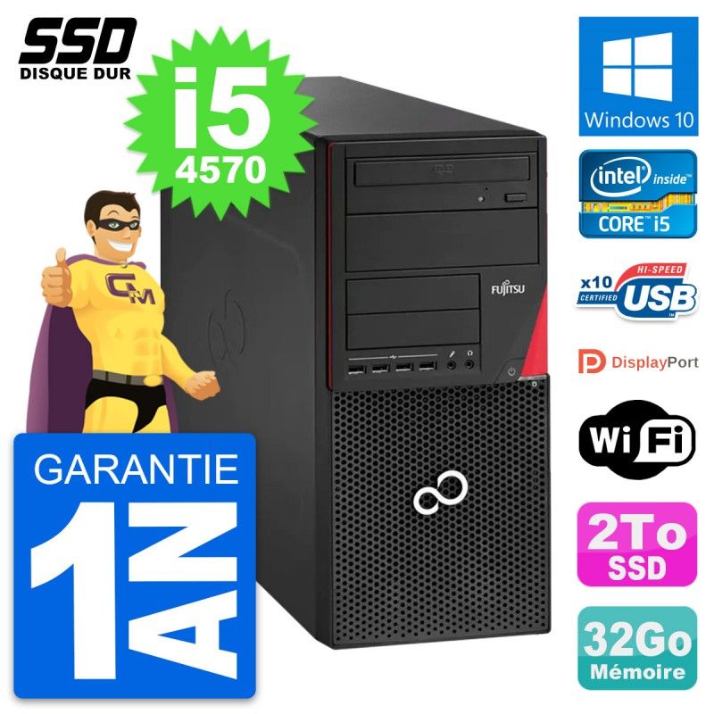 Fujitsu Esprimo P920 PC Tower - Intel Core i5-4570, 32GB RAM, 2TB SSD, Windows 10, WiFi