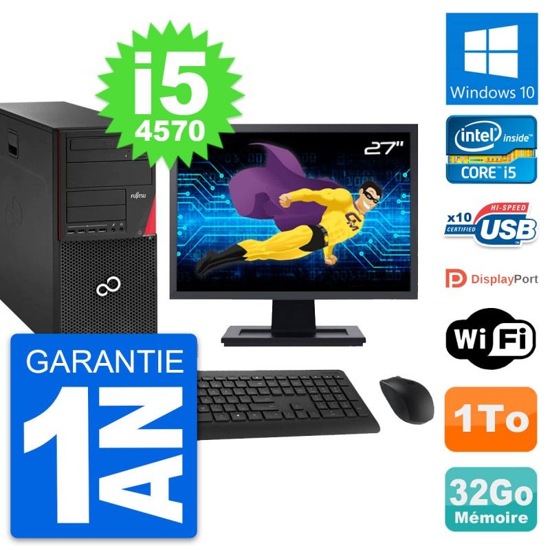 Fujitsu P920 27" All-in-One PC - Intel i5, 32GB RAM, 1TB Storage, Windows 10