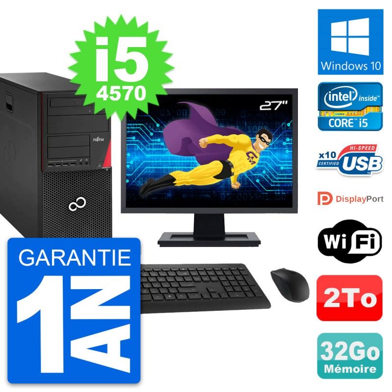 Fujitsu P920 27" All-in-One PC - Intel i5-4570, 32GB RAM, 2TB HDD, Windows 10
