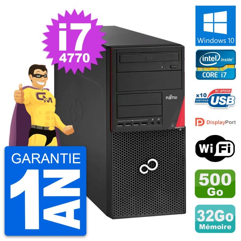 Fujitsu Esprimo P920 Intel i7-4770 32GB RAM 500GB HDD Windows 10 Wi-Fi PC