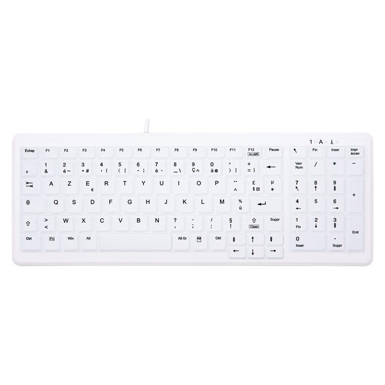 Clavier médical Contour AK-C7000 - Conception compacte et hygiénique - Blanc