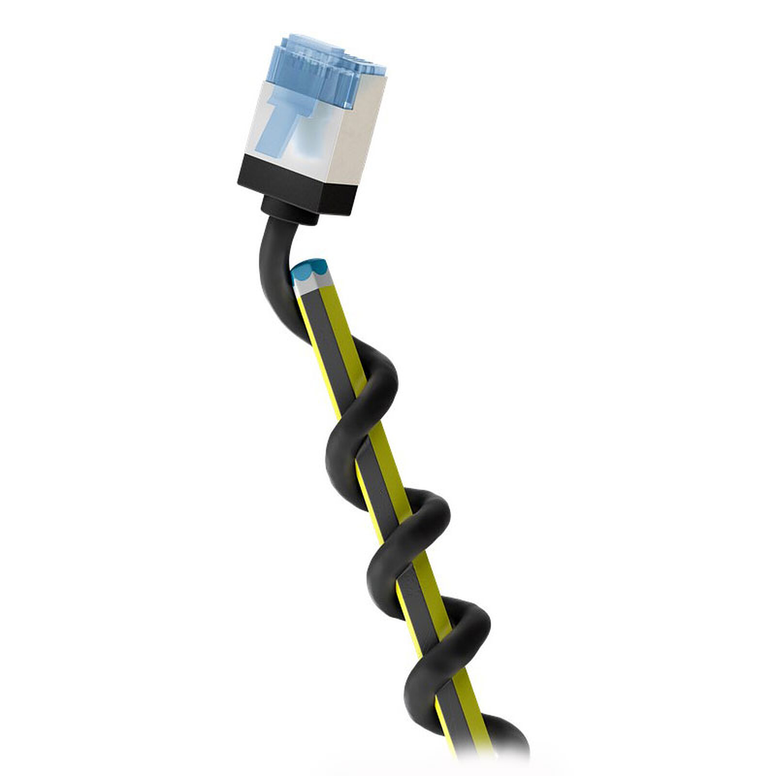Goobay Slim RJ45 Cat 6a U/FTP cable 0.25 m (Black) 