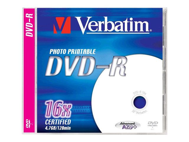 Verbatim DVD-R 4.7GB 16x Printable Photo - CD Case
