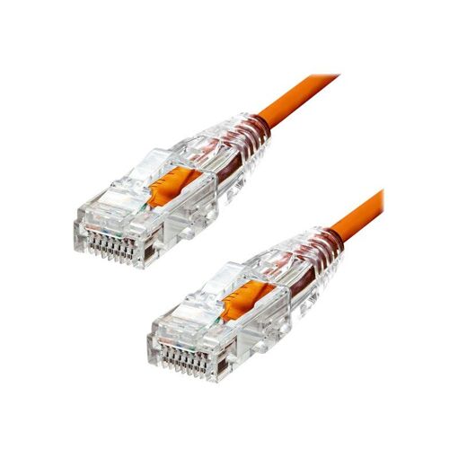 Cable ProXtend Ultra Slim RJ-45 - 5 m, CAT6, UTP, sin halógeno, moldeado, bloqueado - Naranja