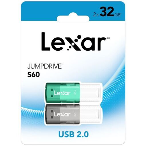 Lexar JumpDrive S60 32GB USB Keys (2-Pack)