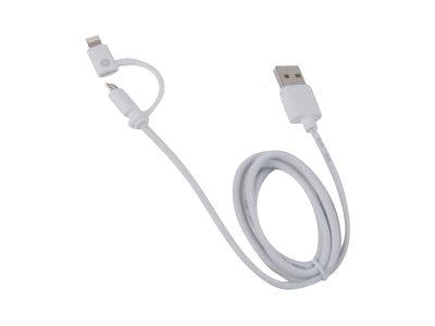 Cable de conexión doble Innov8 Group - Carga/datos - Micro-USB tipo B a USB macho - 1 m - Blanco