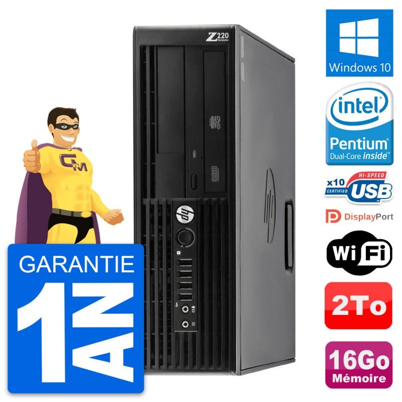HP WorkStation Z220 SFF - Pentium G2020, 16GB RAM, 2TB HDD, Windows 10, WiFi