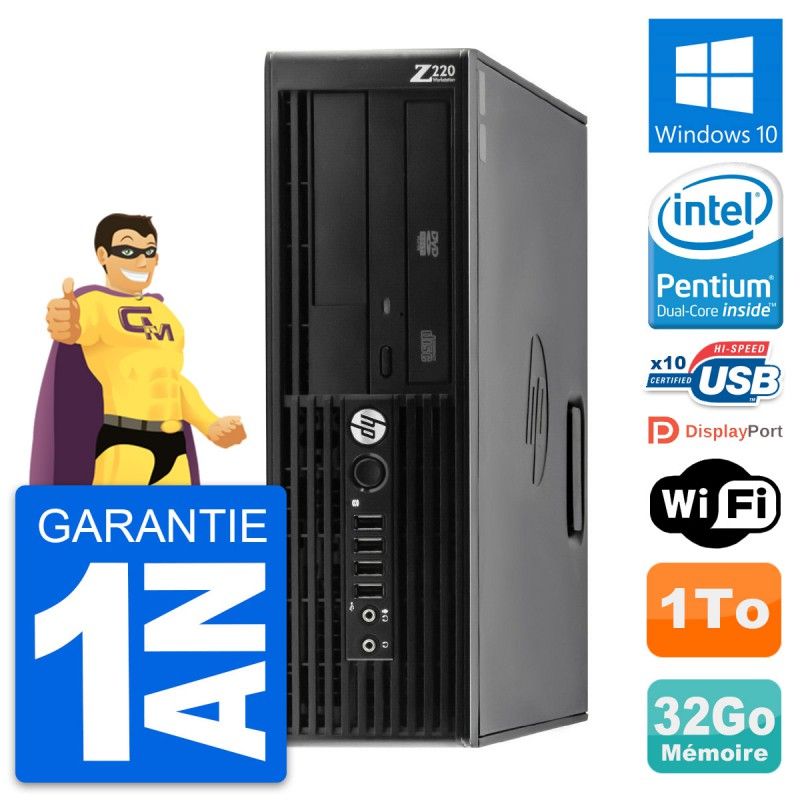 HP Z220 SFF Workstation - Pentium G2020, 32GB RAM, 1TB HDD, Windows 10, WiFi