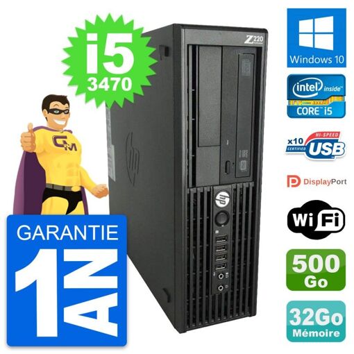 Estación de trabajo HP Z220 SFF Intel Core i5-3470 32GB RAM 500GB HDD Windows 10 WiFi