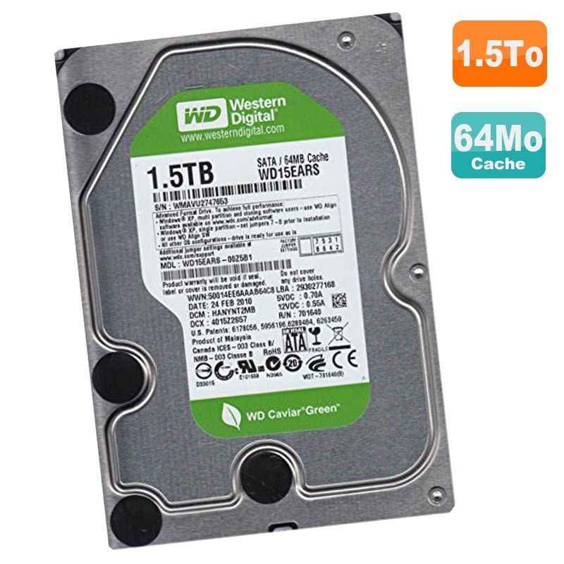 Western Digital Caviar Green 1.5TB SATA 3.5" HDD